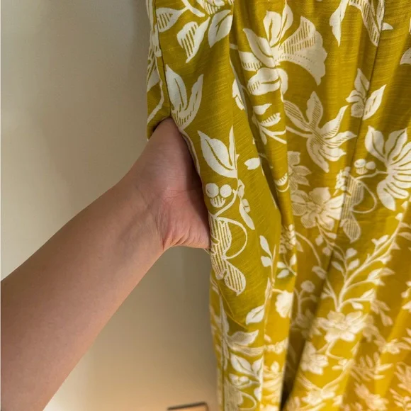 Anthropologie Women’s Somerset Wide Leg Jumpsuit in Chartreuse Pockets M Boho - Picture 6 of 15